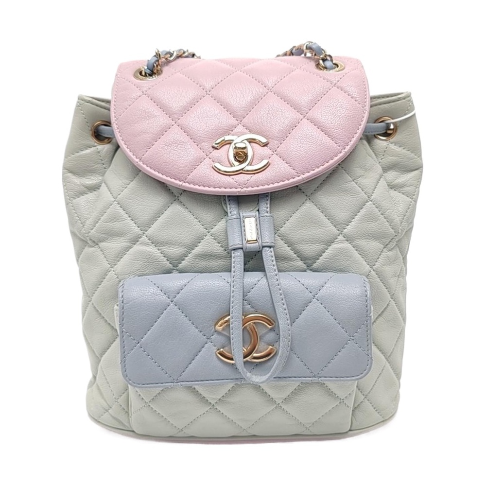 Chanel Multicolor (Pink, Light Green, Light Blue) Quilted Lambskin Small Backpac